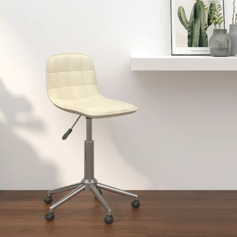 Silla de comedor giratoria tela color crema