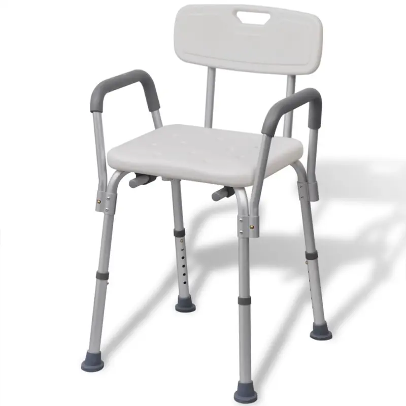 Silla de ducha de aluminio blanco