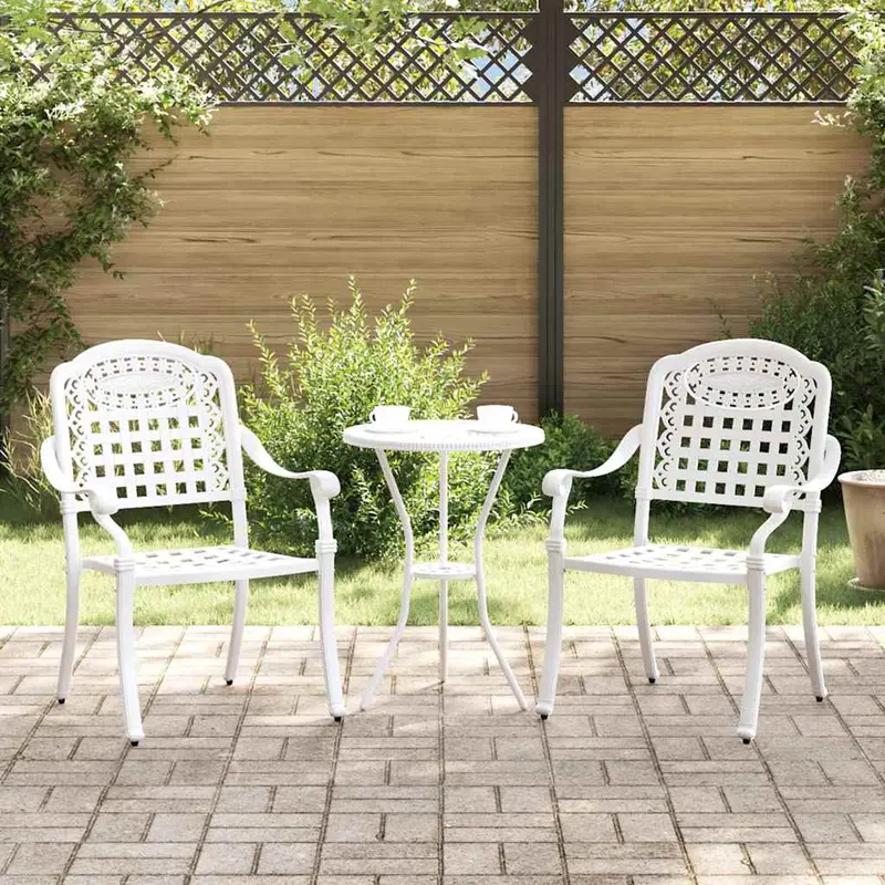 Silla de Jardín 2 pcs 55 x 56,5 x 91cm Aluminio