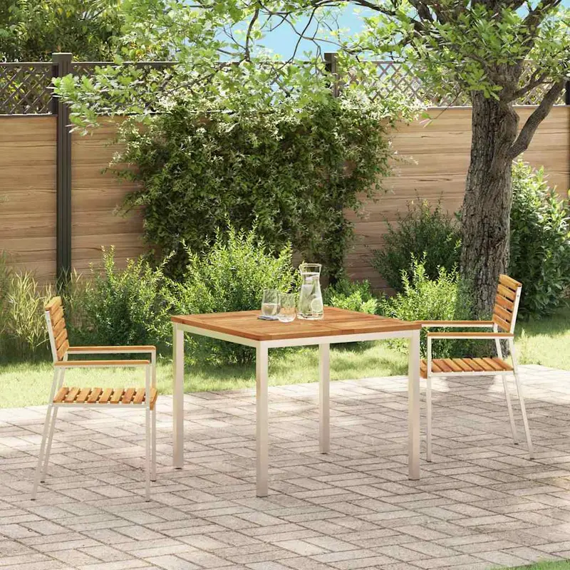 Silla de Jardín 2 pcs Aceite Natural Madera de Acacia Sólida