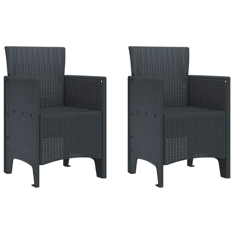 Silla de Jardín 2 pcs Antracita 53 x 49 x 85 cm Polipropileno