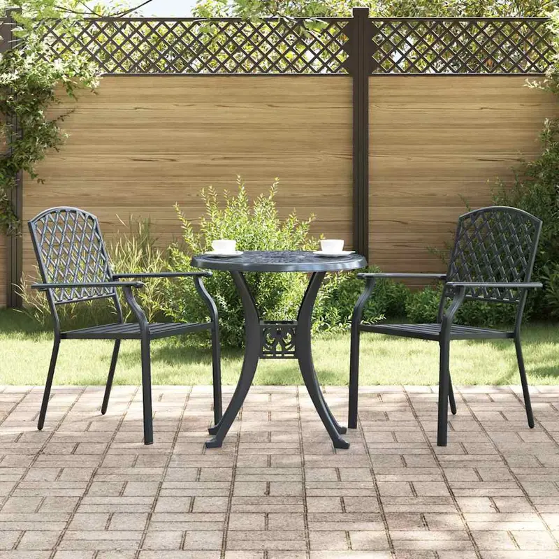 Silla de Jardín 2 pcs Antracita 56 x 65 x 89 cm Acero