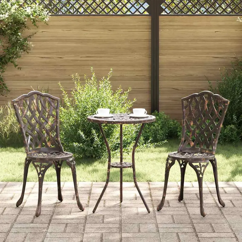 Silla de Jardín 2 pcs Bronce 39 x 40 x 87 cm Aluminio