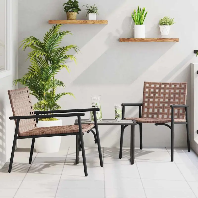 Silla de Jardín 2 pcs Marrón 78 x 55,5 x 75,5 cm