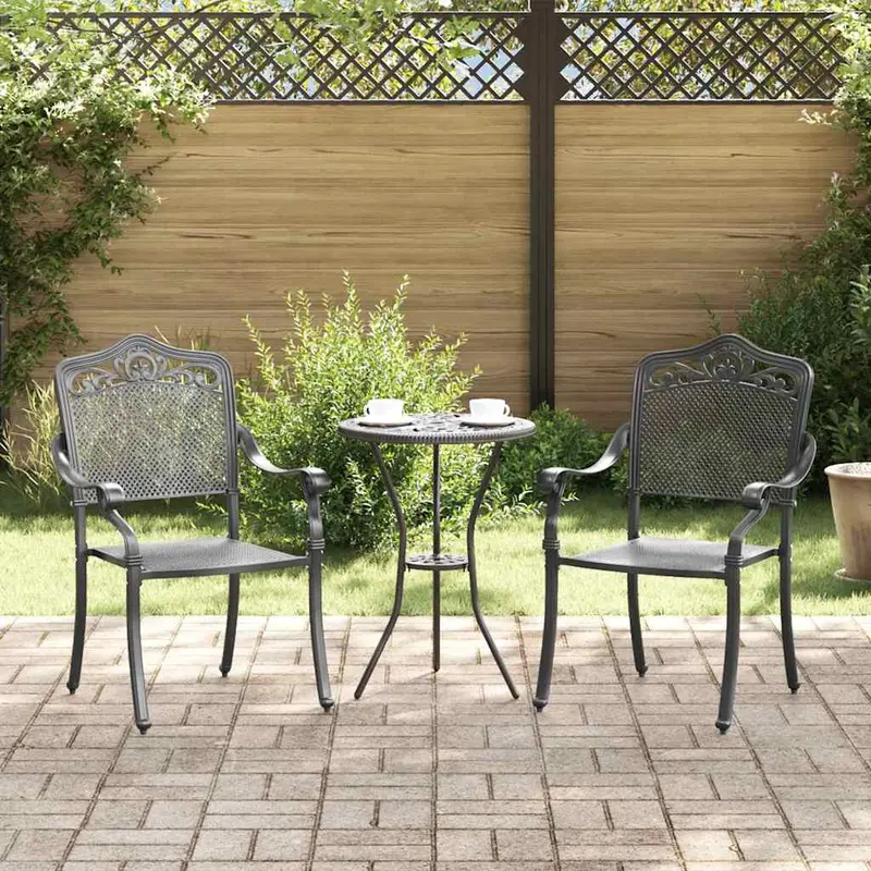 Silla de Jardín 2 pcs Negro 55 x 55 x 92,5cm Aluminio