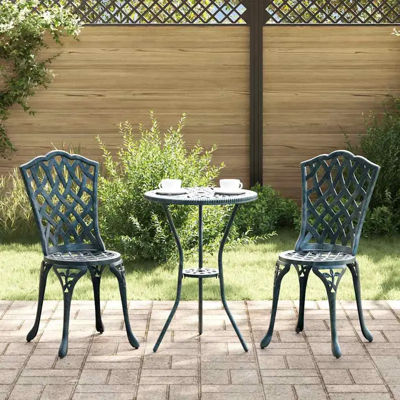 Silla de Jardín 2 pcs Verde 39 x 40 x 87 cm Aluminio