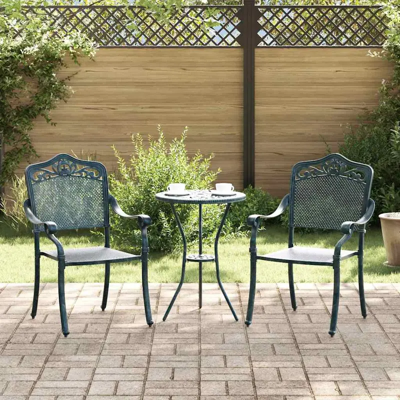 Silla de Jardín 2 pcs Verde 64 x 62 x 93cm Aluminio