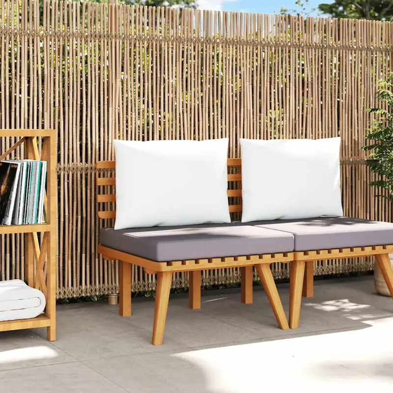 Silla de jardín con cojines madera maciza de acacia