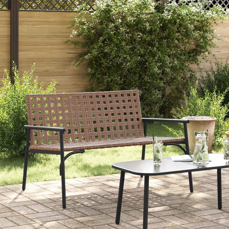 Silla de Jardín Marrón 110,5 x 79 x 75,5 cm ratán sintético
