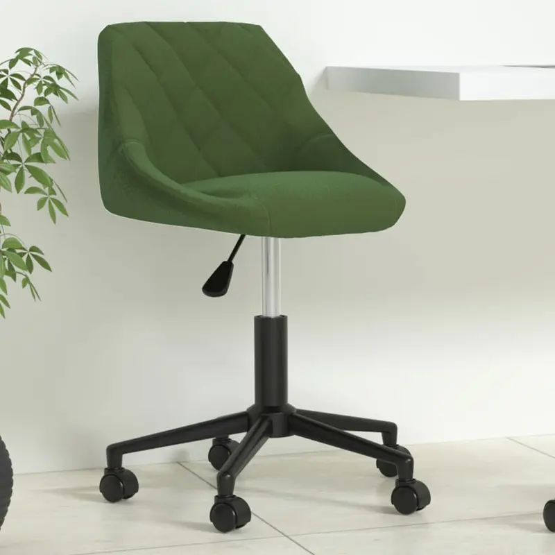 Silla de oficina giratoria de terciopelo verde oscuro