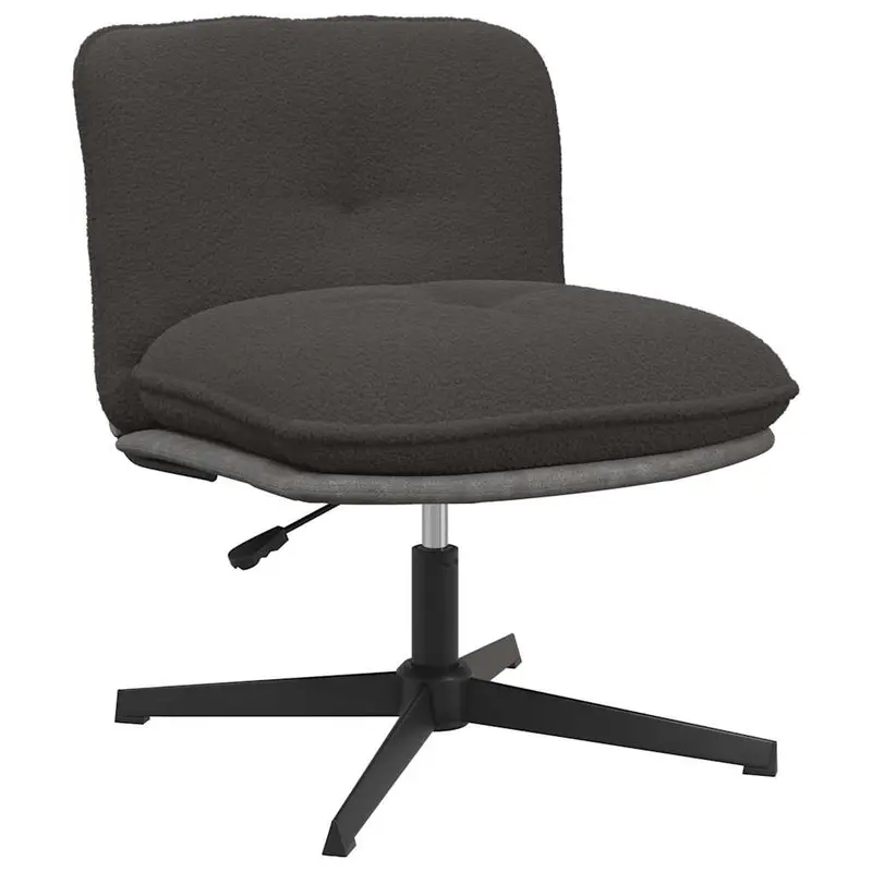 Silla de oficina giratoria imitación lana rizada gris oscuro