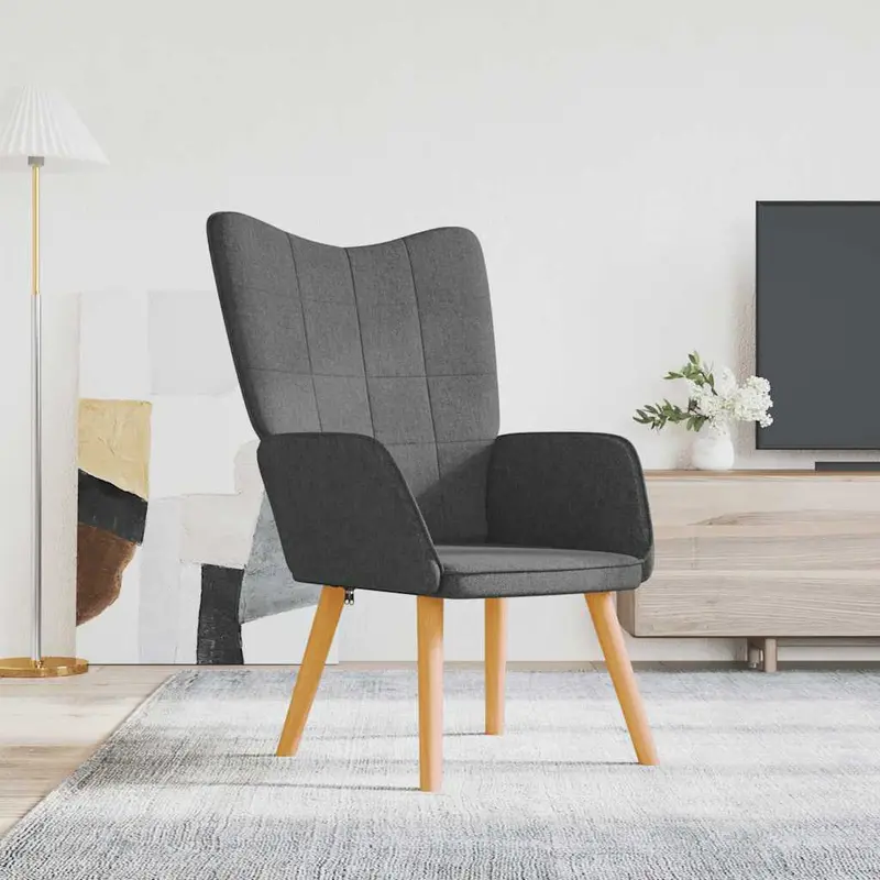 Silla de relajación de tela gris oscuro
