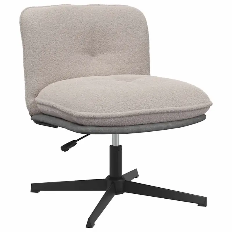 Silla oficina giratoria tejido imitación lana rizada gris claro