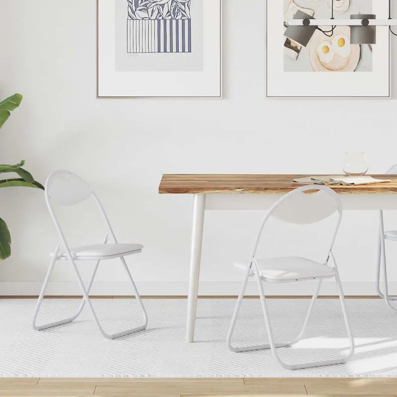 Silla Plegable 2 pcs 48 x 43,5 x 81 cm Cuero sintético