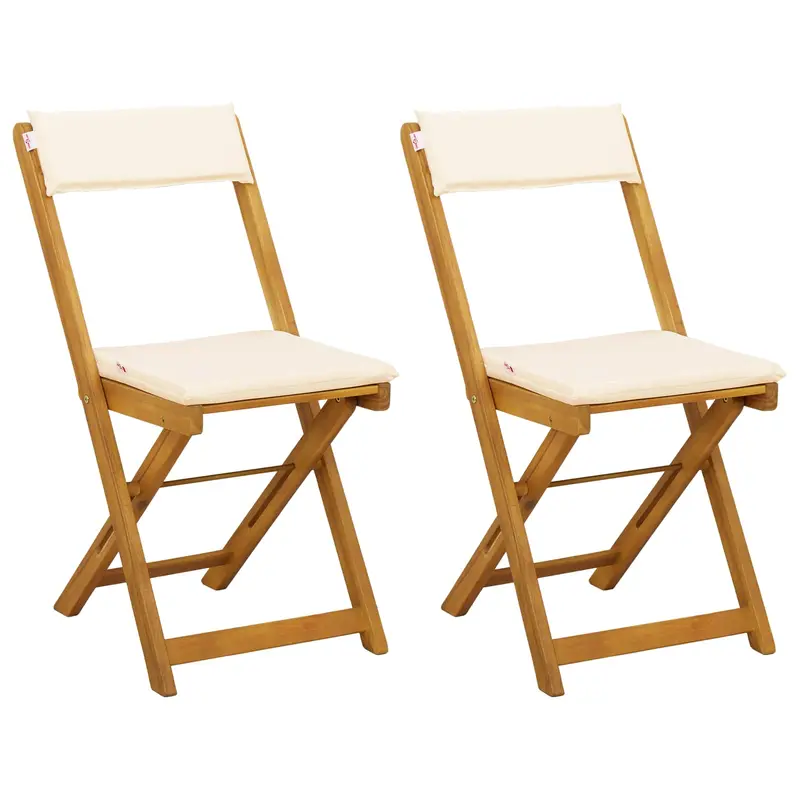 Sillas bistro de exterior 2 pcs blanco crema 40 x 53 x 80 cm