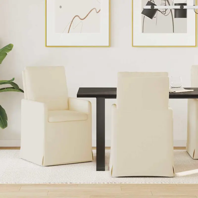 Sillas de comedor 2 pcs Beige 57 x 67 x 98 cm Lino