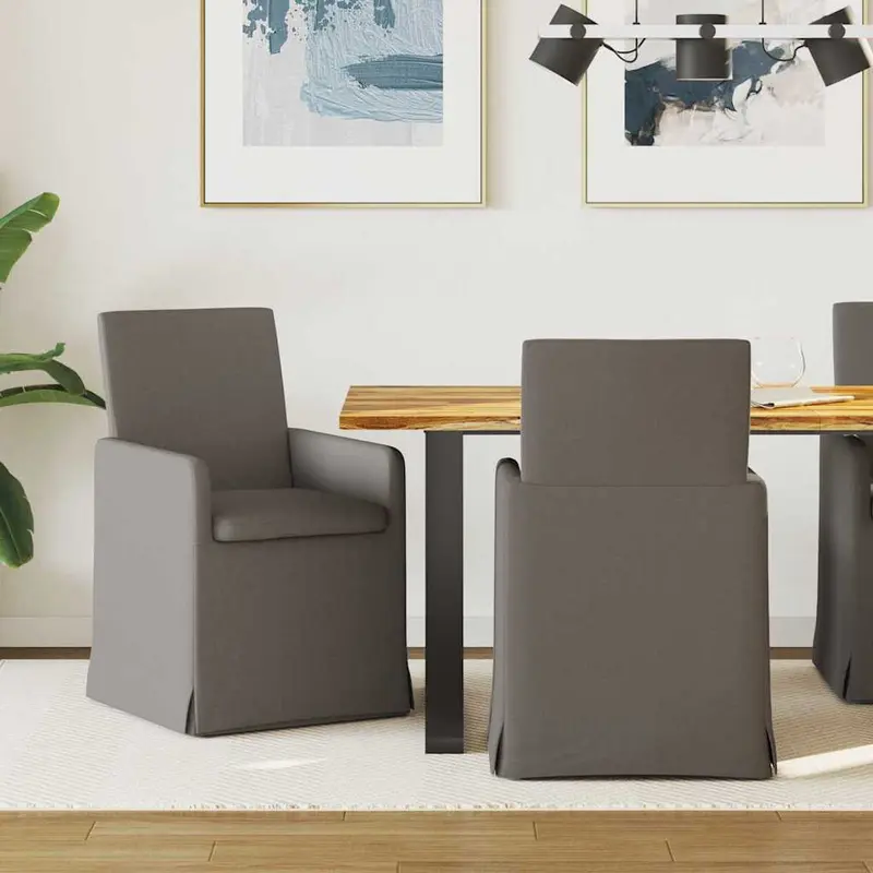 Sillas de comedor 2 pcs Gris claro 57 x 67 x 95 cm Lino