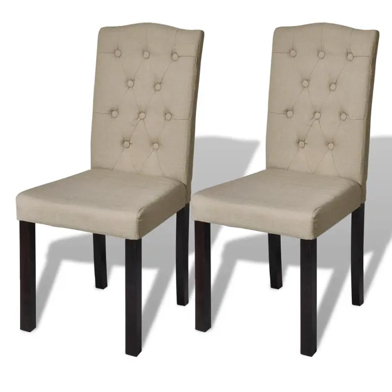 Sillas de comedor 2 unidades de tela camel