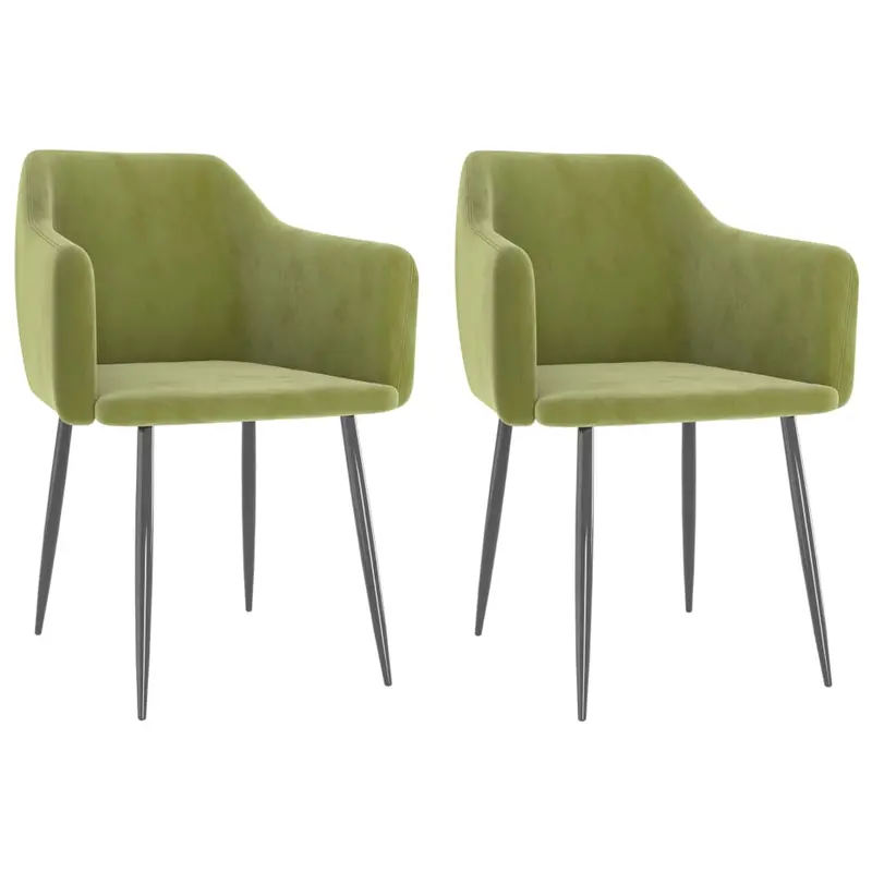 Sillas de comedor 2 unidades de terciopelo verde claro
