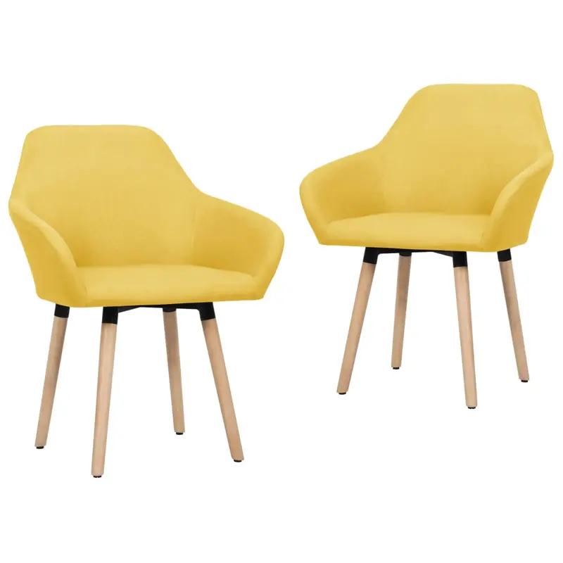 Sillas de comedor 2 unidades tela amarillo