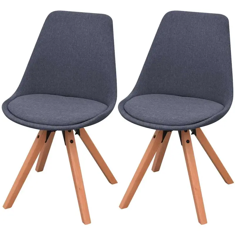 Sillas de comedor 2 unidades tela gris oscuro