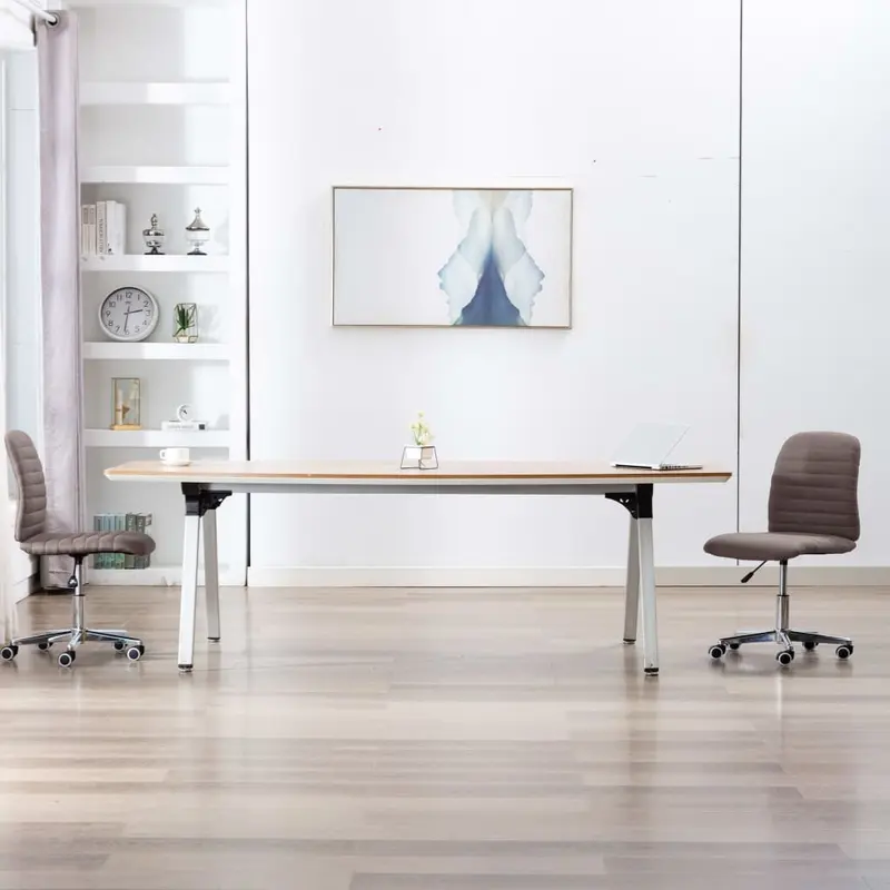 Sillas de comedor 2 unidades tela gris taupé