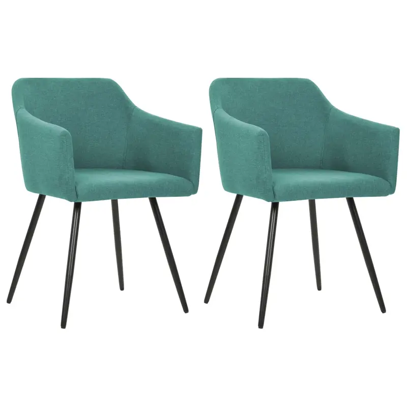 Sillas de comedor 2 unidades tela verde