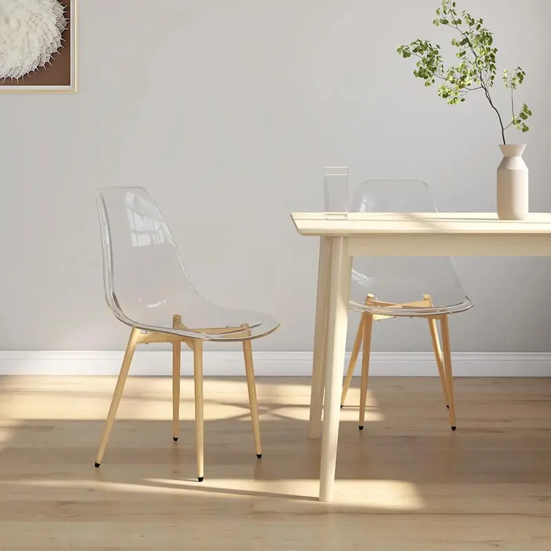 Sillas de comedor 2 unidades transparente PET