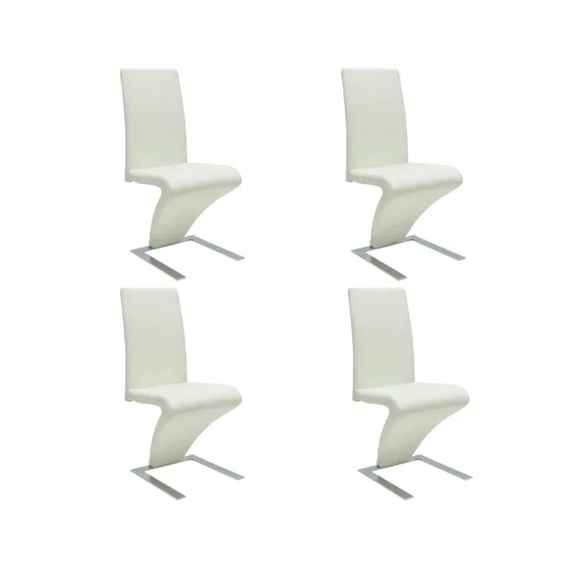 Sillas de comedor 4 unidades cuero sintético blanco