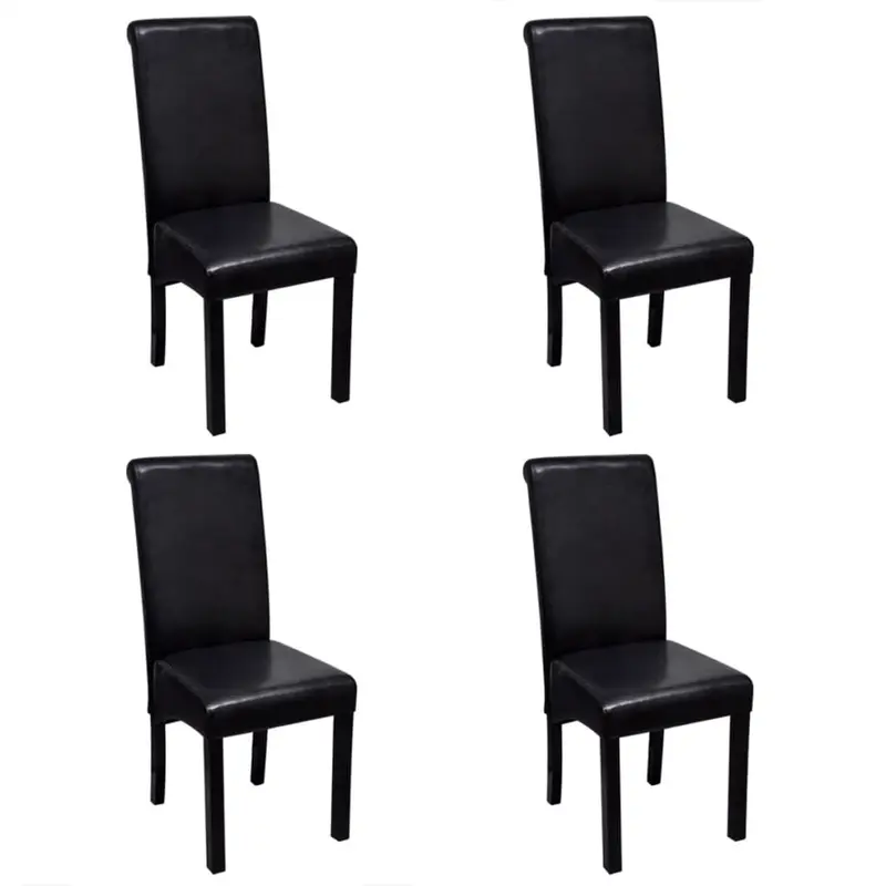 Sillas de comedor 4 unidades cuero sintético negro