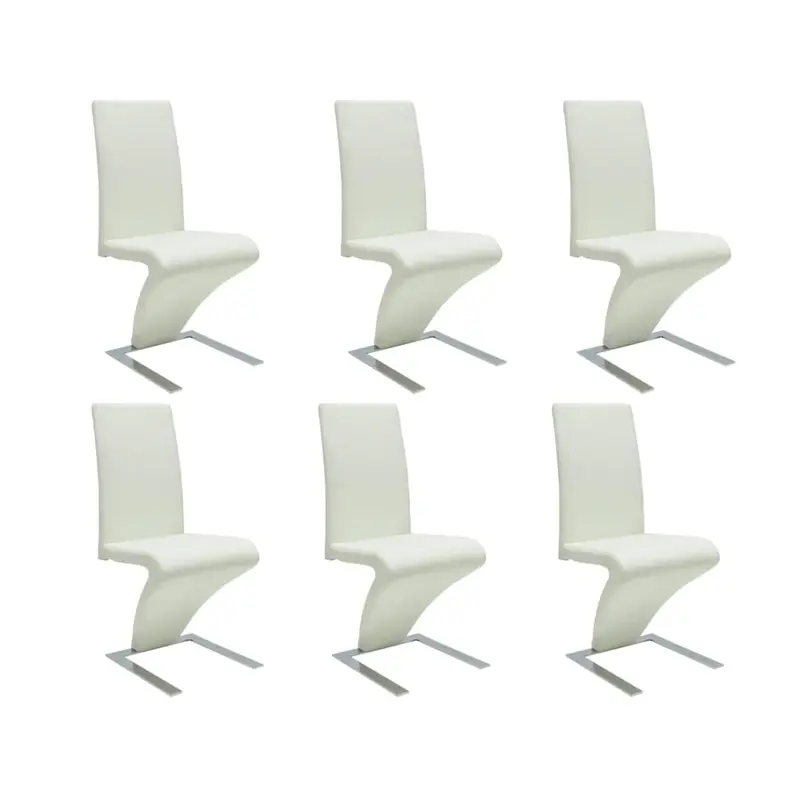 Sillas de comedor 6 unidades cuero sintético blanco