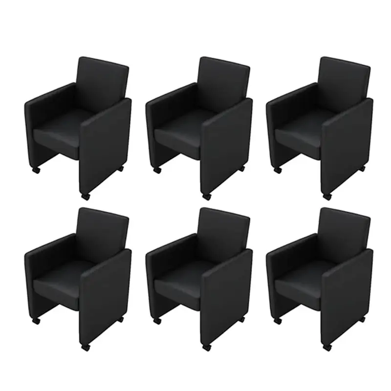 Sillas de comedor 6 unidades cuero sintético negro