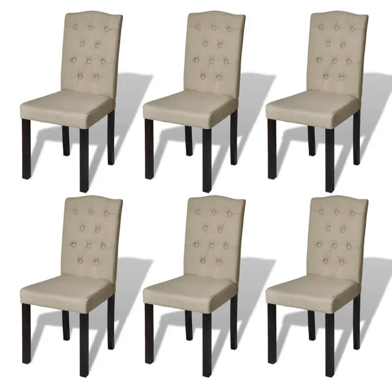 Sillas de comedor 6 unidades de tela camel