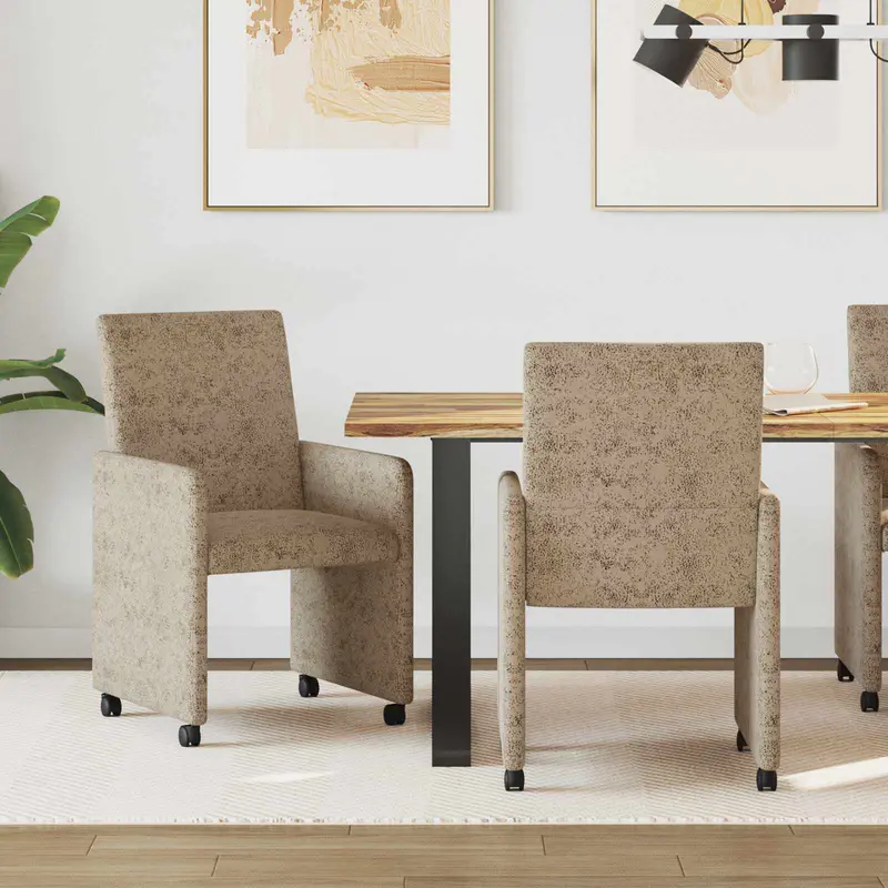 Sillas de Comedor con Ruedas 2 pcs Gris claro 57 x 66 x 94 cm