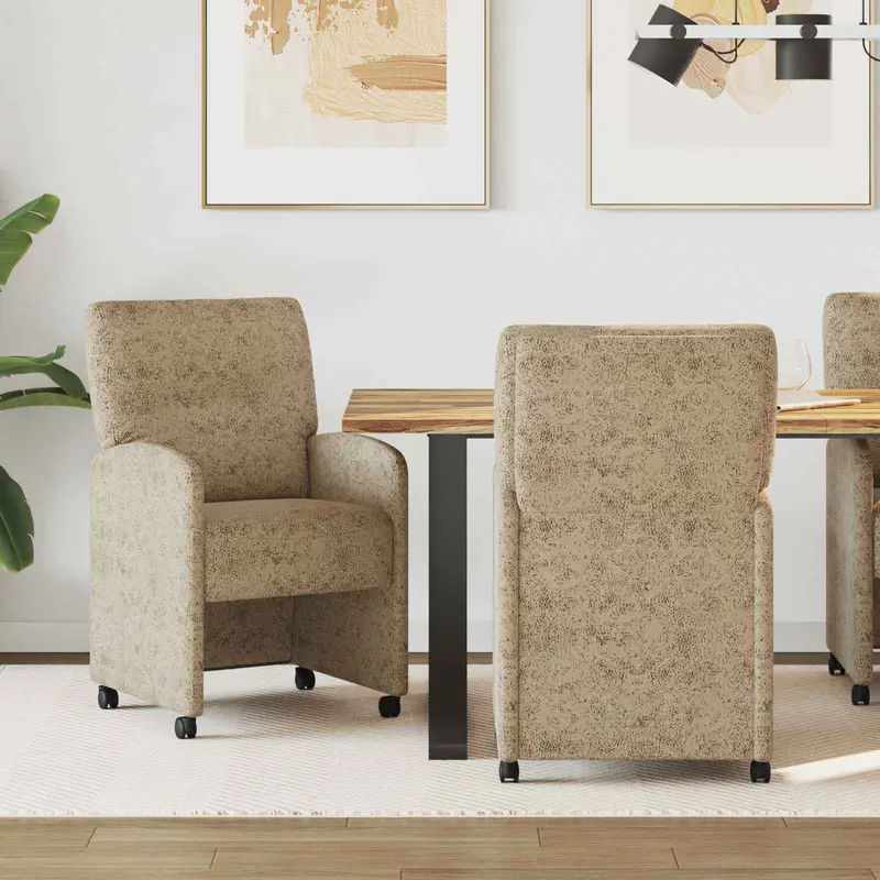 Sillas de Comedor con Ruedas 2 pcs Gris claro 57 x 67 x 95 cm