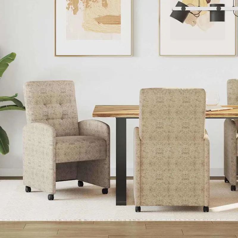 Sillas de Comedor con Ruedas 2 pcs Gris claro 58 x 67 x 97 cm