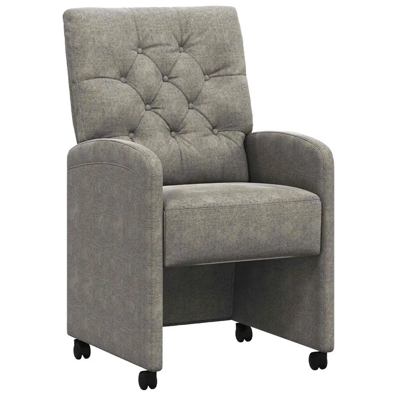 Sillas de Comedor con Ruedas 2 pcs Gris claro 58 x 67 x 97 cm