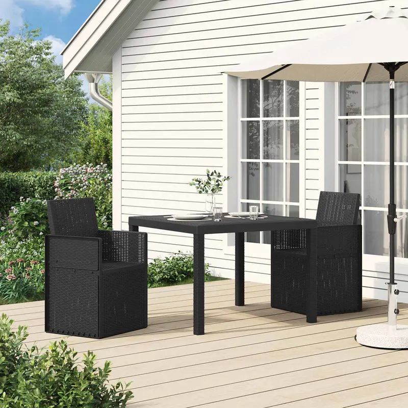 Sillas de comedor de jardín 2 pcs Antracita 53 x 47 x 88,5 cm