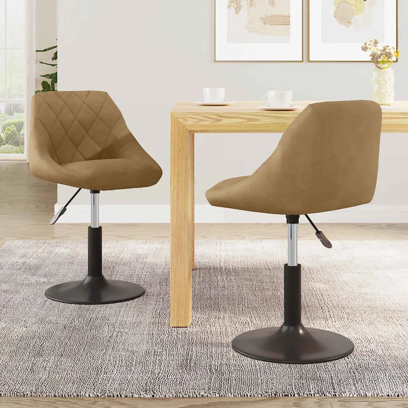 Sillas de Comedor Giratorias 2 pcs Marrón 46 x 44 x 77.5 cm