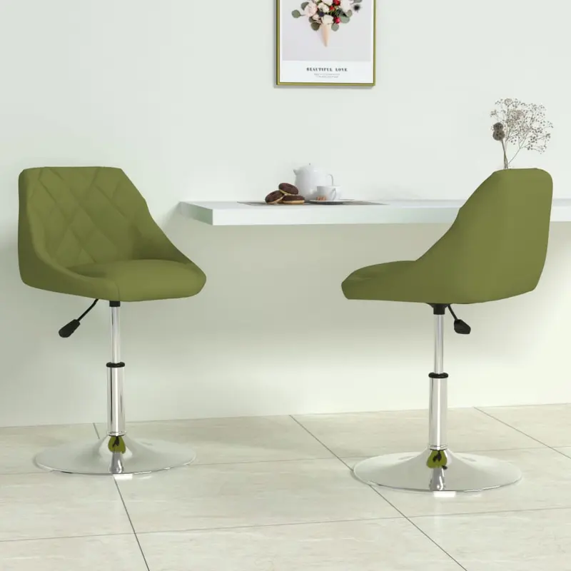 Sillas de comedor giratorias 2 uds de terciopelo verde claro