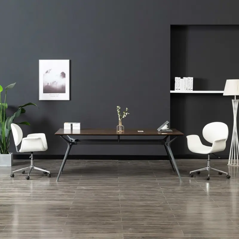 Sillas de comedor giratorias 2 unidades cuero sintético blanco