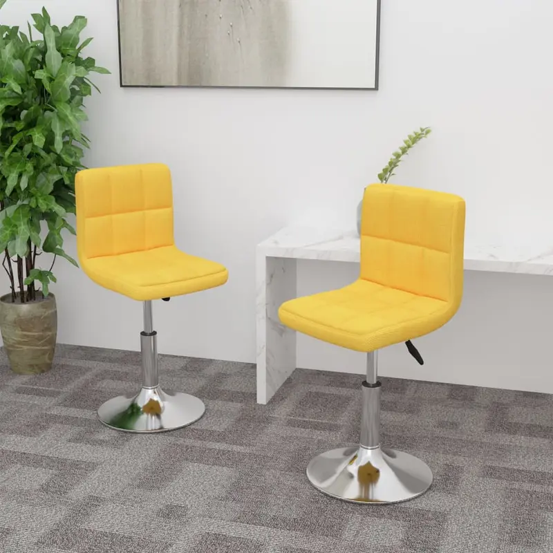 Sillas de comedor giratorias 2 unidades tela amarillo