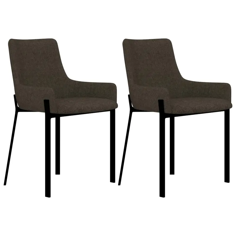 Sillas de comedor giratorias 2 unidades tela marrón