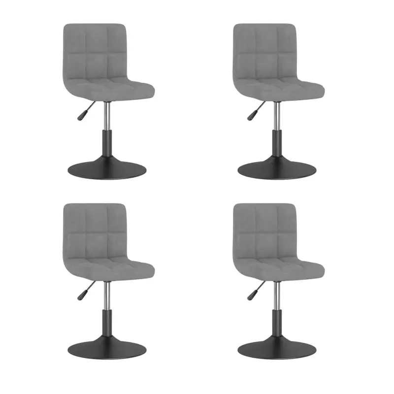Sillas de comedor giratorias 4 uds de terciopelo gris claro