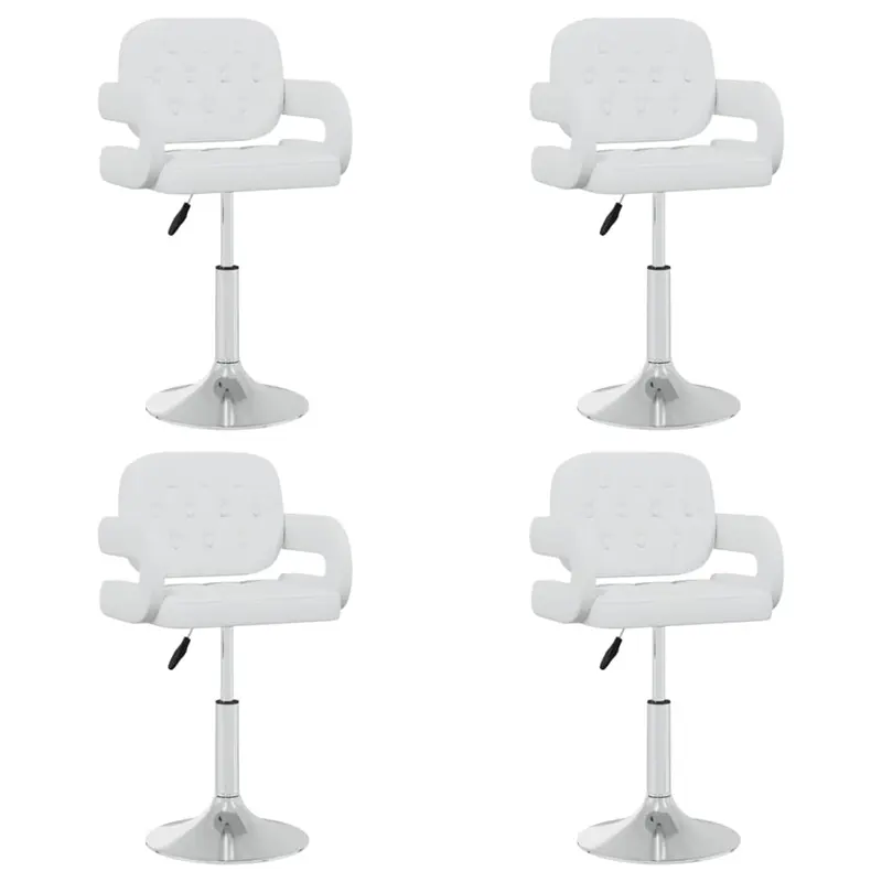 Sillas de comedor giratorias 4 unidades cuero sintético blanco