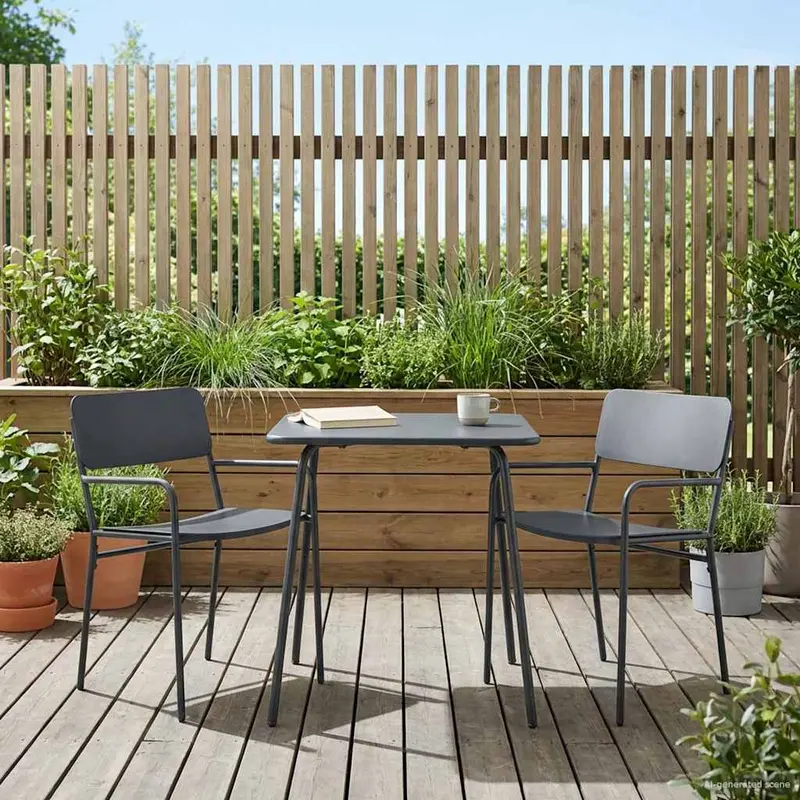 Sillas de jardín 2 pcs Antracita 51 x 55 x 81 cm Acero