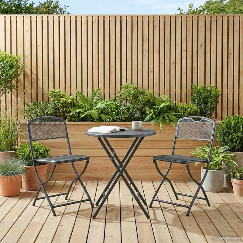 Sillas de jardín 2 pcs Antracita 52,5 x 46 x 82 cm Hierro