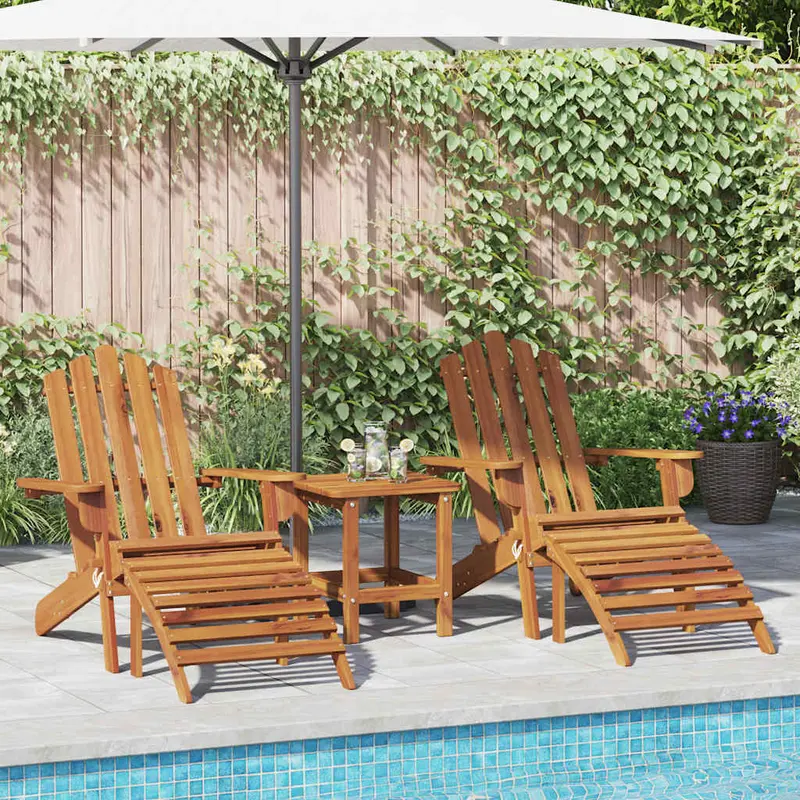 Sillas de jardín Adirondack con reposapiés 2 uds madera acacia