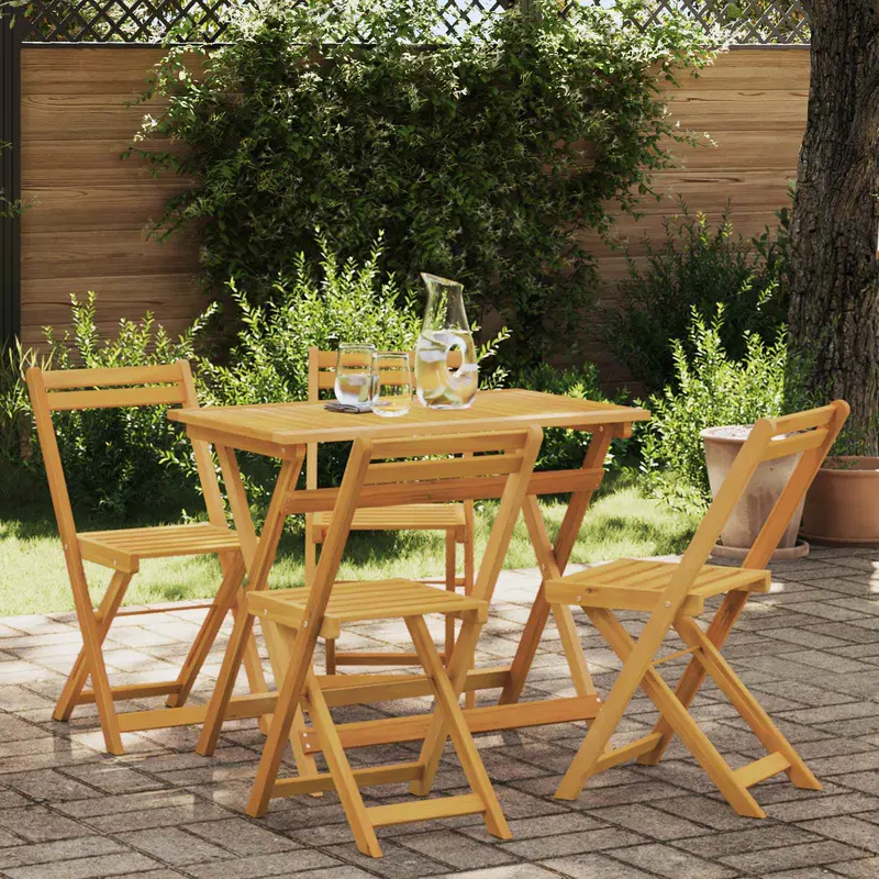 Sillas de jardín plegables 4 pcs Natural 40 x 53 x 80 cm
