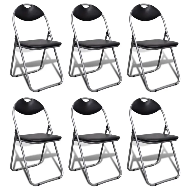 Sillas plegables 6 unidades cuero sintético